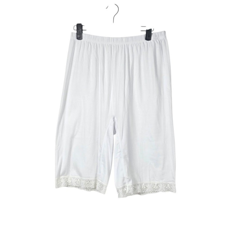 HMD Underwear Slip Shorts Womens 3XL White Lace Trim Cotton Anti-Chafe Bloomers